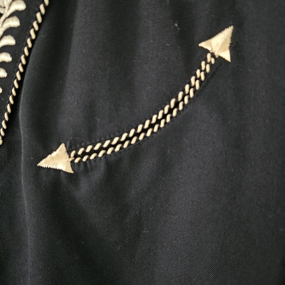 Scully Black Shirt with Gold Embroidery - Picture 4 of 7